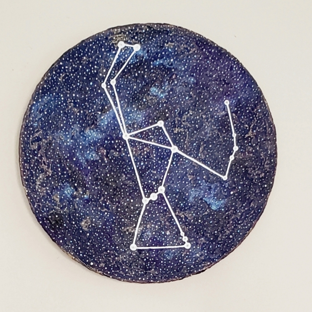 Recycled Junk Mail Canvas with Orion Constellation